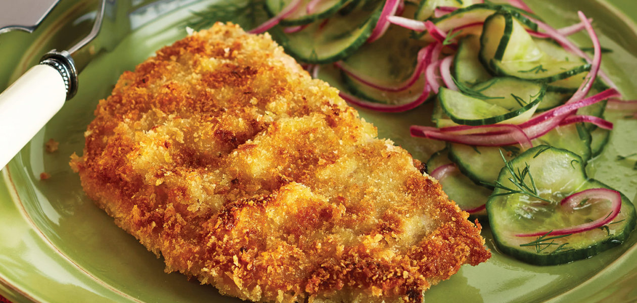 Cheater Schnitzel with Cucumber Salad