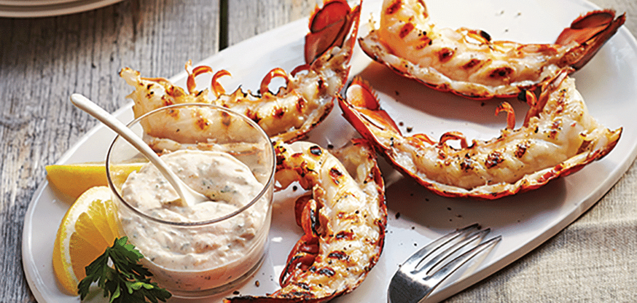 Grilled Lobster Tails with Garlic Aioli