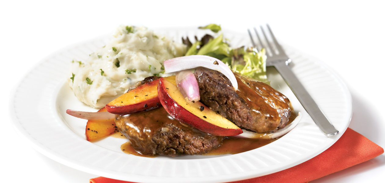 Bison Patties with Nectarines & Shallots