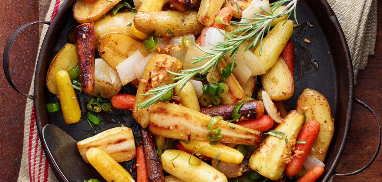 Maple-Rosemary Roasted Root Vegetables