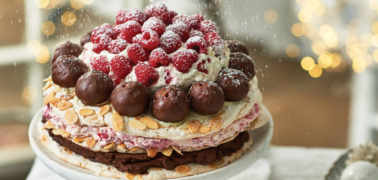 Almond Meringue & Chocolate-Raspberry Torte