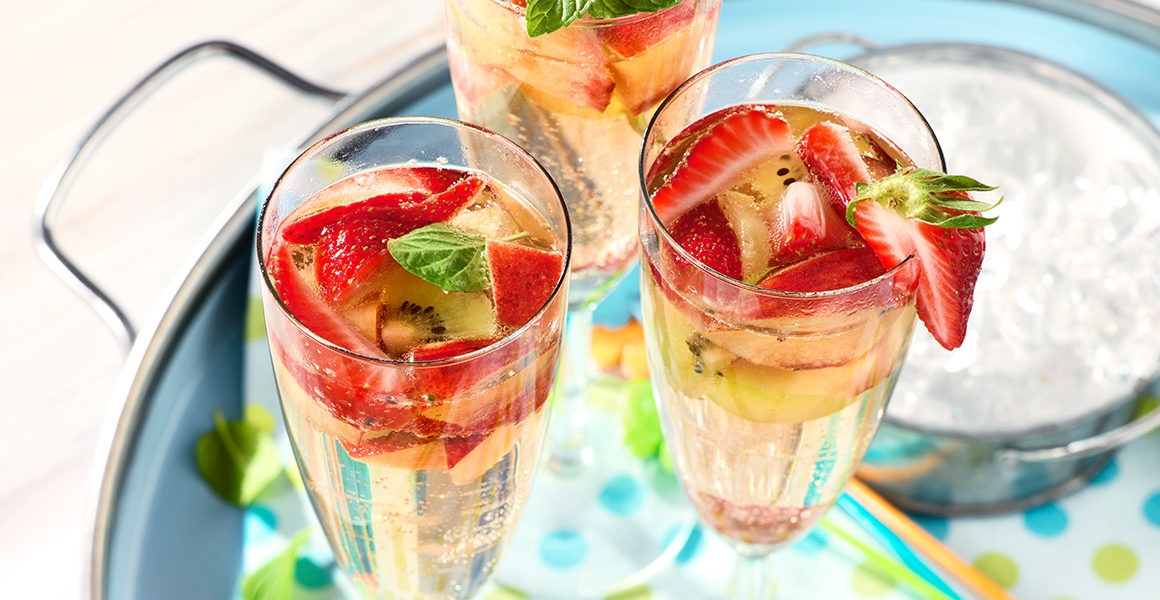 Summer Fruit Champagne Cocktail
