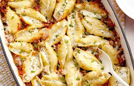 Cheese Stuffed Shells with Chicken Bolognese
