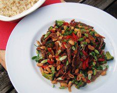 Peppered Beef, Broccoli and Peanut Stir-Fry