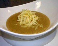 Parsnip & Ginger Soup with Caramelized Onions