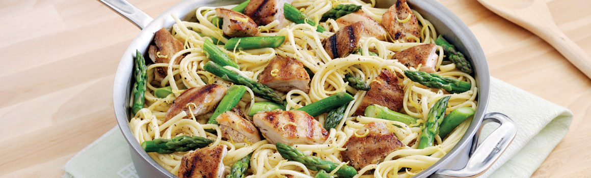 Linguine with Grilled Chicken and Asparagus
