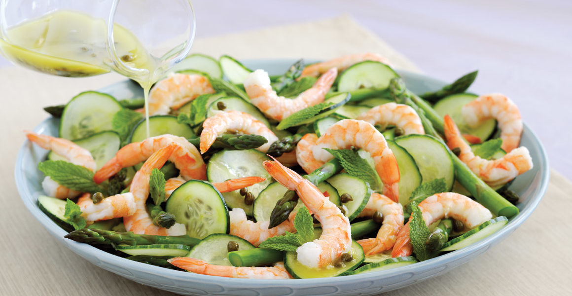 Shrimp and Asparagus Salad with Caper Dressing