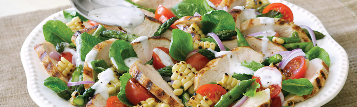 Grilled Corn and Spiced Chicken Salad