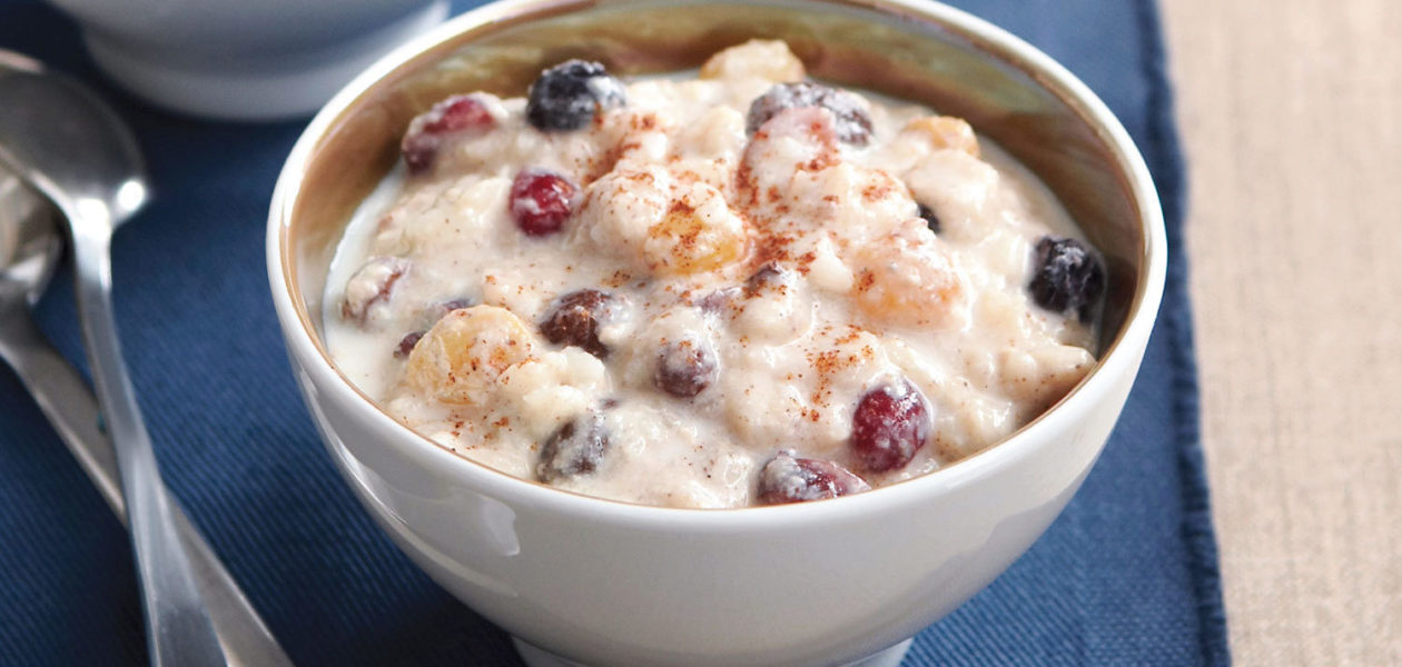 Slow Cooker Five Fruit Medley Rice Pudding