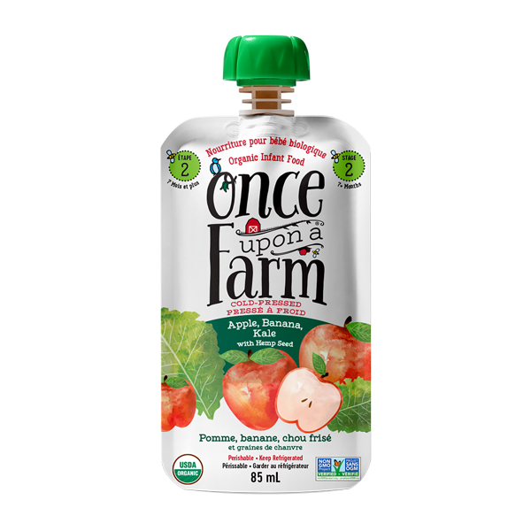 Once Upon a Farm apple, banana and kale organic baby food pouch