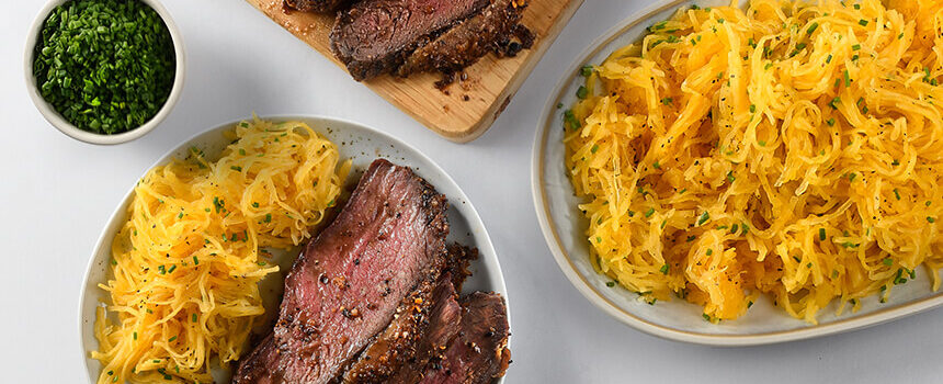 Montreal Steak Spiced Roast Beef with Spaghetti Squash