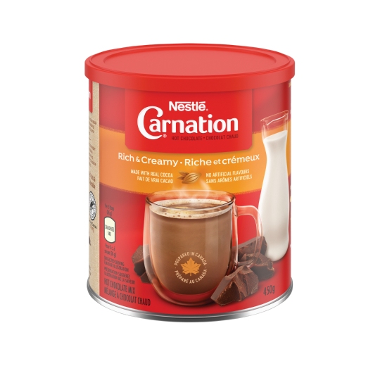 Container of Nestlé Carnation Hot Chocolate, Rich & Creamy