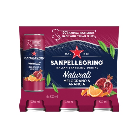 SanPellegrino Italian Sparkling Drinks Naturali Melograno & Arancia 6-pack box