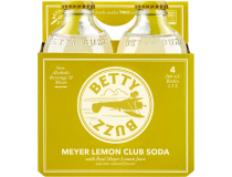 Cardboard 4-pack of Betty Buzz Meyer Lemon Club Soda