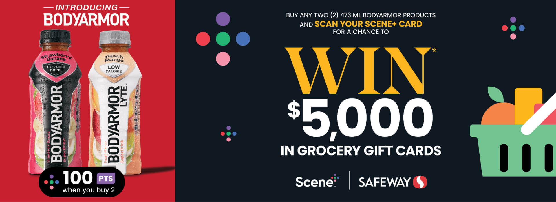 BodyArmor Scene+ Sweepstakes Contest Image â€“ Enter for a chance to win a $5000 grocery gift card